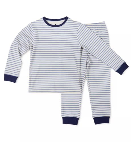 little label - Pyjama Jungen Creme blau gestreift - 8Y/122-128 - Bio-Baumwolle little label - Pyjama Jungen Creme blau gestreift - 8Y/122-128 - Bio-Baumwolle von little label