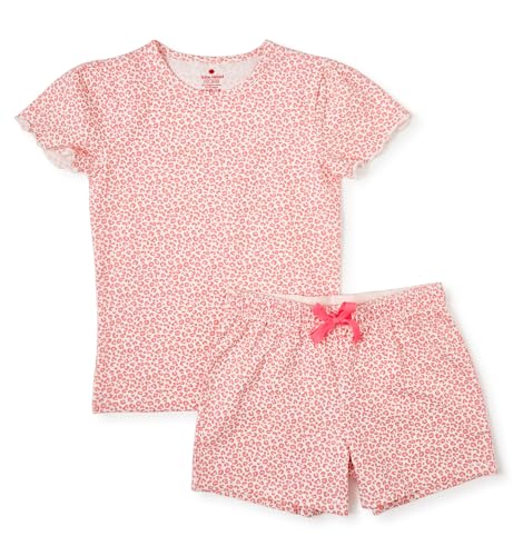 little label Sommer Pyjama mädchen Leopard rosa - 12Y/146-152 - Bio Baumwolle von little label