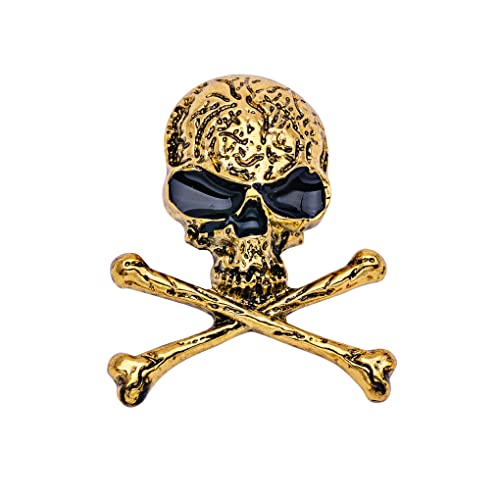 lmoikesz Punk Stil Totenkopf Brosche Crossbones Designer Vintage Broschen für Frauen Modische Broschennadeln Ostern Thanksgiving Schmuck, Gold von lmoikesz