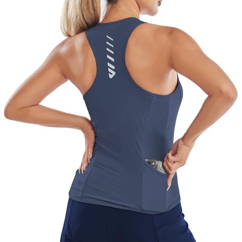 logas Sport Top Damen Atmungsaktiv Tanktop Flektierend Radtrikot äRmellos Dehnbar Shirts Für Sport,Yoga,Laufen Tank Sommer Taschen Dunstblau L logas Sport Top Damen Atmungsaktiv Tanktop Flektierend Radtrikot äRmellos Dehnbar Shirts Für Sport,Yoga,Laufen Tank Sommer Taschen Dunstblau L von Lo.gas