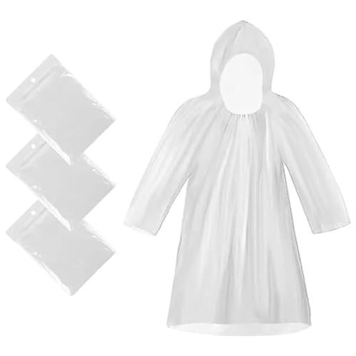 lohey 3 Stück Regenponcho Einweg, Wasserdicht Regenmantel für Damen und Herren und Kinder, Durchsichtige Regencape mit Kapuze und Ärmeln für Camping, Angeln, Freizeitparks, Festivals lohey 3 Stück Regenponcho Einweg, Wasserdicht Regenmantel für Damen und Herren und Kinder, Durchsichtige Regencape mit Kapuze und Ärmeln für Camping, Angeln, Freizeitparks, Festivals von lohey
