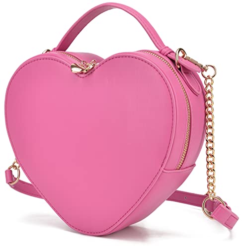 lola mae Umhängetasche in Herzform für Damen, mit Reißverschluss, Hot Pink-759, Small lola mae Umhängetasche in Herzform für Damen, mit Reißverschluss, Hot Pink-759, Small von lola mae