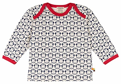 loud + proud Baby-Unisex Shirt Langarm Druck Sweatshirt, Blau (Navy ny), 80 (Herstellergröße: 74/80) von loud + proud