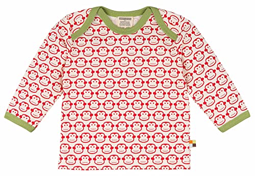 loud + proud Baby-Unisex Shirt Langarm Druck Sweatshirt, Rot (Tomato to), 92 (Herstellergröße: 86/92) von loud + proud