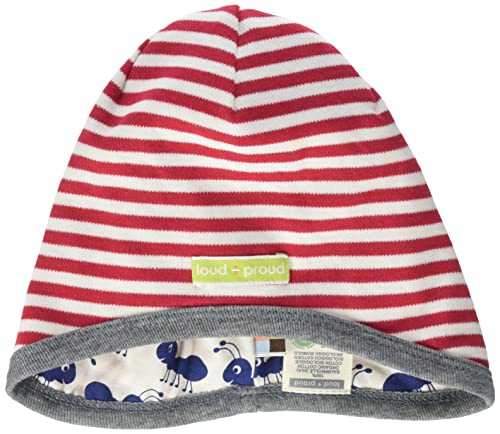 loud + proud Unisex Kinder Wendemütze, GOTS Zertifiziert Beanie-Mütze, Tomato, 45-48 EU von loud + proud