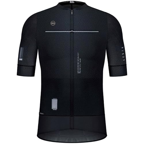 louizumify Herren-Radtrikot Sportshirt, schnell trocknend und atmungsaktiv, Sonnenschutz, 3 Taschen von louizumify