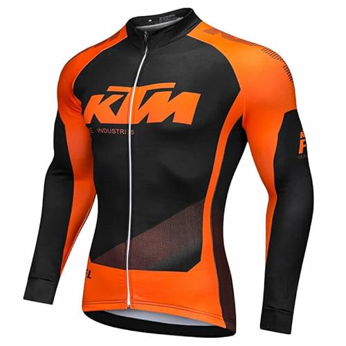 louizumify Pro Herren Radfahren Lange Ärmel Jersey 3 Tasche Reißverschluss Stretch atmungsaktiv und schnell trocken von louizumify