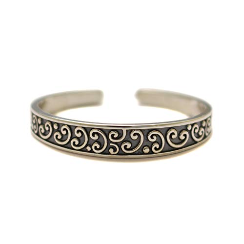 28 mm Doppel Kringel Zehenring, Zehen Ring für großen Zeh, 925 Sterling Silber, Fußring offen anpassbar, boho Hippie Schmuck von loveyourdiamonds