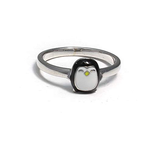 Kinderring aus 925 Sterling Silber mit süßem Pinguin von loveyourdiamonds