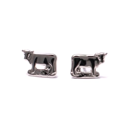 Kuh auf der Weide Ohrstecker aus 925 Sterling Silber von loveyourdiamonds