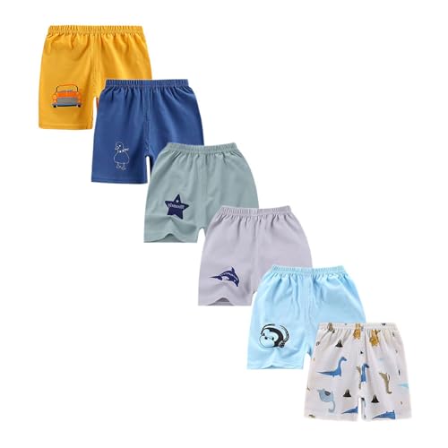 loyboon Baby Junge Baumwolle Shorts-Unisex Kleinkind Baby Sommer Kurze Hosen für Jungen Kinder Sommer Kleidung,6er-Set Multi-Packs 1-5 Jahre von loyboon