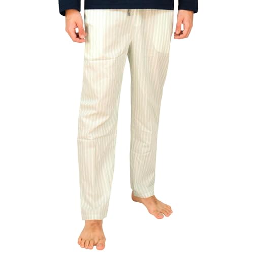 lunon Schlafanzughose Herren lang | MIT Geschenkverpackung | Pyjamahose, 100% Baumwolle, grün, Pajama Pants Men, klassisches Design, geeignet für Winter und Sommer (grün, M) von lunon