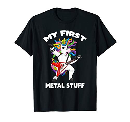 Kind My first Metal Stuff Shirt Einhorn mein erstes Metal T-Shirt von lustige heavy Metal Geschenk Shirts für Kinder