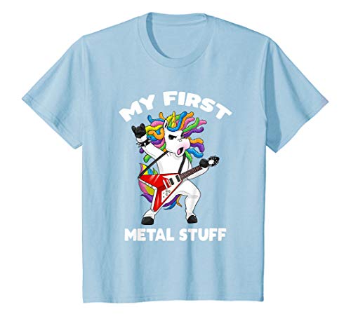 Kinder Kind My first Metal Stuff Shirt Einhorn mein erstes Metal T-Shirt von lustige heavy Metal Geschenk Shirts für Kinder