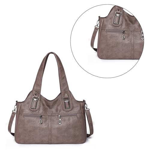 lxuebaix 2024 NEU Umhängetasche Vintage Spritzwassergeschützte Umhängetasche Große Kapazität Ledertasche für Frauen Mädchen Vielseitige Handtasche von lxuebaix