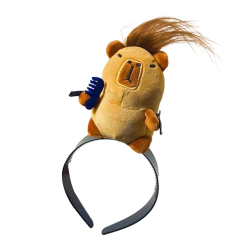 lyanny Capybara Haarspange,Stofftier Haarspange | Frauen Mädchen Haarspange Gefüllte Capybara-Form | Schöne Kopfbedeckung, multifunktionales Haar-Accessoire für Dusche, Reisen, Strandpartys, von lyanny