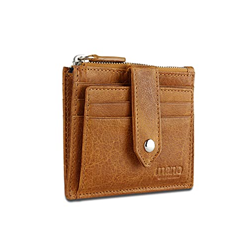 mano Don Pietro Kartenetui Geldbörse – Herren Damen Leder Kreditkartenbörse - Credit Card Holder Wallet, Cognac von mano