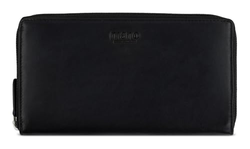 mano Don Andrea RFID Long Lady Wallet with Zip Black von mano