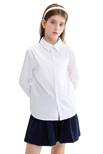 maoo garden Mädchen weißes Schuluniformhemd Langarmbluse Button-Down-Bluse 140 maoo garden Mädchen weißes Schuluniformhemd Langarmbluse Button-Down-Bluse 140 von maoo garden
