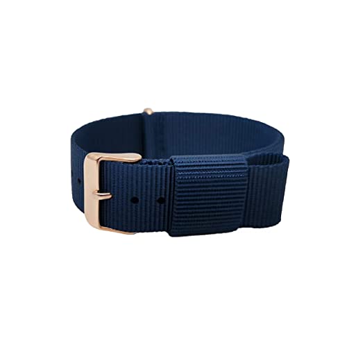 masar 18mm NATO Blau - Armband – Universal Roségold-Schleife von masar