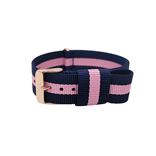 masar 18mm NATO Winchester Dunkelblau/Pink Armband - Universal von masar