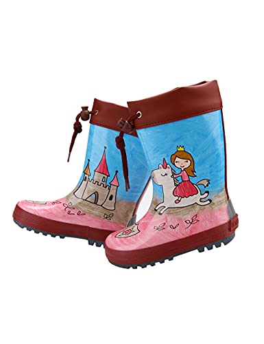 maximo Kindergummistiefel, Babygummistiefel, Regenstiefel, Mädchen, pink/blau mit Prinzessin, Winterfutter, 3M Reflex, Gr. 23 von maximo