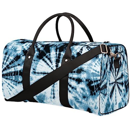 Abstraktes Batik-Muster Reisetasche Faltbare Sporttasche Turnbeutel Weekender Tasche Workout Tasche Übernachtung Schultertasche Handgepäck Griff Tasche für Frauen Männer, metallisch von meathur