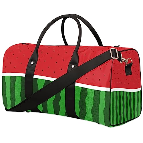 Frucht-Wassermelonen-Muster, Reisetasche, faltbar, Sporttasche, Turnbeutel, Wochenendtasche, Workout-Tasche, Übernachtung, Umhängetasche, Handgepäck, Grifftasche für Damen und Herren, metallisch von meathur