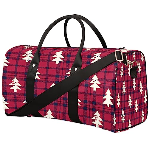 Lattice Merry Christmas Tree Reisetasche Faltbare Sporttasche Turnbeutel Weekender Bag Workout Tasche Übernachtung Schultertasche Handgepäck Griff Tasche für Frauen Herren, metallisch von meathur