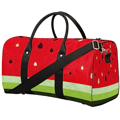 Muster Obst Wassermelone Reise Duffel Bag Faltbare Sport Tote Gym Bag Weekender Bag Workout Tasche Über Nacht Schultertasche Handgepäck Griff Tasche für Frauen Männer, metallisch von meathur