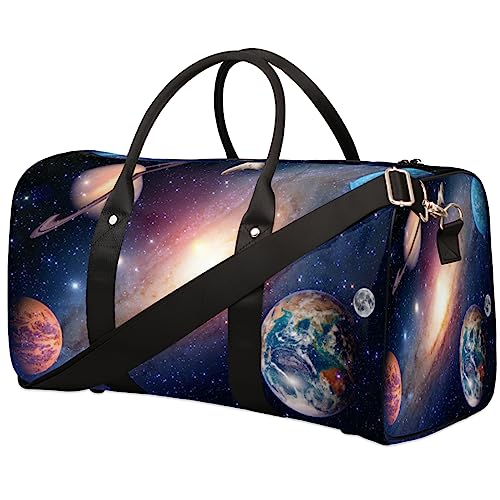 Universe Galaxy Outer Travel Duffel Bag Faltbare Sport Tote Gym Bag Weekender Bag Workout Tasche Über Nacht Schultertasche Handgepäck Griff Tasche für Frauen Herren, metallisch von meathur