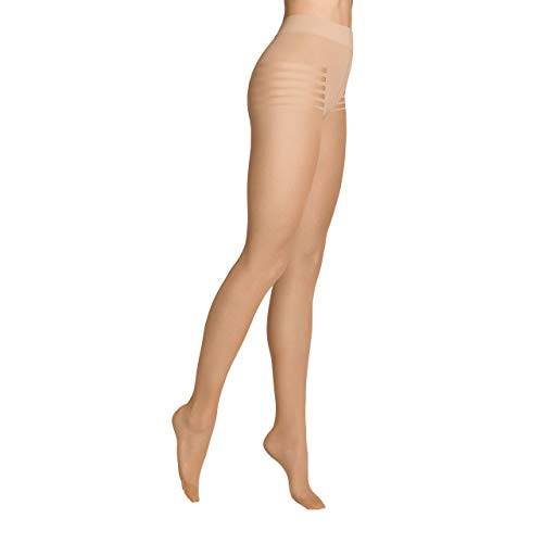 ITEM m6 - INVISIBLE Stripes Panty TIGHTS Damen | powder | S | L2 | Unsichtbare Strumpfhose mit Streifenmuster im 15 DEN Look