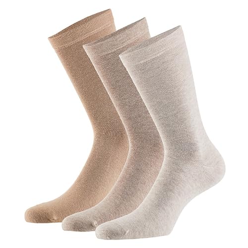 mehrstrumpf Herren & Damen 100% Bio-Anbau Socken mit Komfortbund ohne Naht (6 Paar) Beige 43-46 von mehrstrumpf