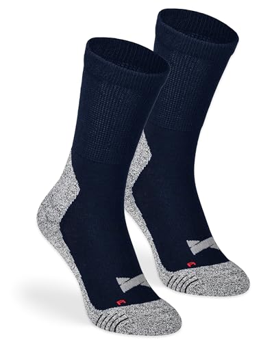 mehrstrumpf x XTREME Wandersocken Outdoor Hiking Trekking Anti-Blasen Polsterung Damen & Herren Allwetter Coolmax Atmungsaktiv (2 Paar) Marineblau 35-38 von mehrstrumpf