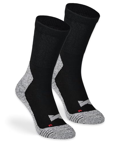 mehrstrumpf x XTREME Wandersocken Outdoor Hiking Trekking Anti-Blasen Polsterung Damen & Herren Allwetter Coolmax Atmungsaktiv (2 Paar) Schwarz 35-38 von mehrstrumpf