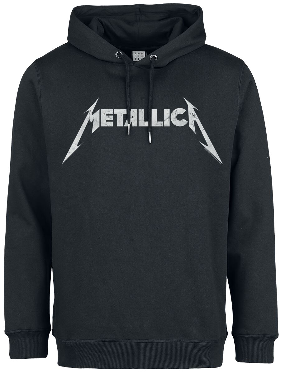 Metallica Kapuzenpullover - Amplified Collection - White Logo - S bis XXL - für Männer - Größe L - schwarz  - Lizenziertes Merchandise! von metallica