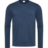 Mey Herren Longsleeve blau Baumwolle unifarben von mey