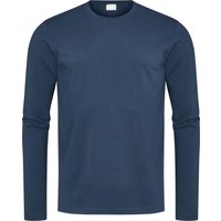 Mey Herren Longsleeve blau Baumwolle unifarben von mey