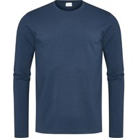 Mey Herren Longsleeve blau Baumwolle unifarben von mey