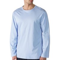 Mey Herren Longsleeve blau Baumwolle unifarben von mey