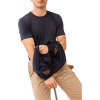 Mey Herren T-Shirt blau Mikrofaser unifarben von mey