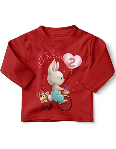 miKalino Baby/Kinder Longsleeve mit Spruch Ich Bin Zwei 2 Niedlicher Hase auf einem Fahrrad Langarm Shirt für Mädchen | Geschenkidee, Farbe:rot, Grösse:92-98 miKalino Baby/Kinder Longsleeve mit Spruch Ich Bin Zwei 2 Niedlicher Hase auf einem Fahrrad Langarm Shirt für Mädchen | Geschenkidee, Farbe:rot, Grösse:92-98 von miKalino