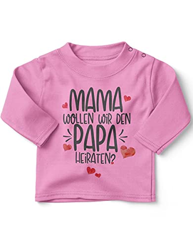 miKalino Baby/Kinder Longsleeve mit Spruch für Jungen Mädchen Unisex Langarm Mama, wollen wir den Papa heiraten? | handbedruckt in Deutschland, Farbe:rosa, Grösse:92-98 von miKalino