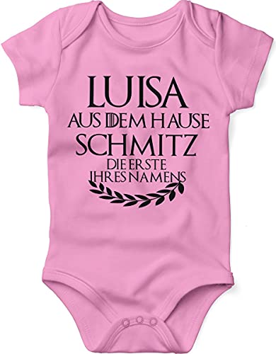 miKalino Babybody mit Spruch für Jungen Mädchen Unisex kurzarm Individueller Name aus dem Hause ... | handbedruckt in Deutschland | Handmade with love, Farbe:rosa, Grösse:62 von miKalino