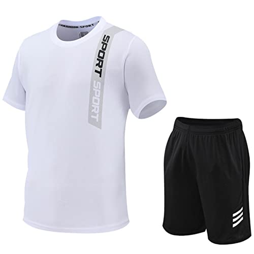 mingxinshangdian Tennis-Trikots Badminton-Hemd Shorts Set Herren Tischtennis-Sets Pingpong-Kleidung Badminton Jogging Sportanzüge - Weiß, 5XL von mingxinshangdian