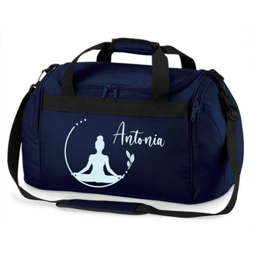 minimutz Sporttasche Schwimmen für Kinder - Personalisierbar mit Name - Schwimmtasche Meerjungfrau Duffle Bag für Mädchen und Jungen (dunkelblau) von minimutz