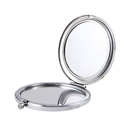 Minkissy 1 Stück Runde Make- Up Spiegel Strass Faltspiegel Doppelseitig Kosmetikspiegel Taschenspiegel Für Mädchen Frauen (Rosa) von minkissy