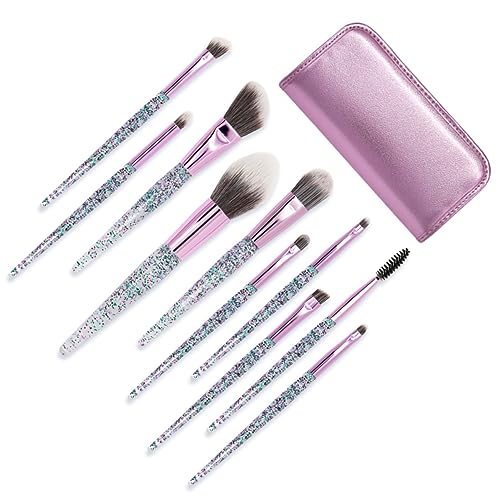 10pcs blending women suits makeup powder brush foundation brush gift Blush brush cream brush cosmetic brush makeup brush for woman nail set eyeliner brush eye shadow Miss von minkissy