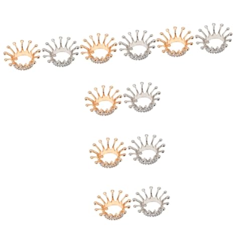 minkissy 12 Stk Nagelstifthalter Kerzenhalter Nail Beauty-Accessoires Kristallkrone Nagelzubehör Kronenförmige Platte Nagelkunstschale Perle Maniküre-Werkzeuge Nagelpolitur Nagelbürste Glas von minkissy
