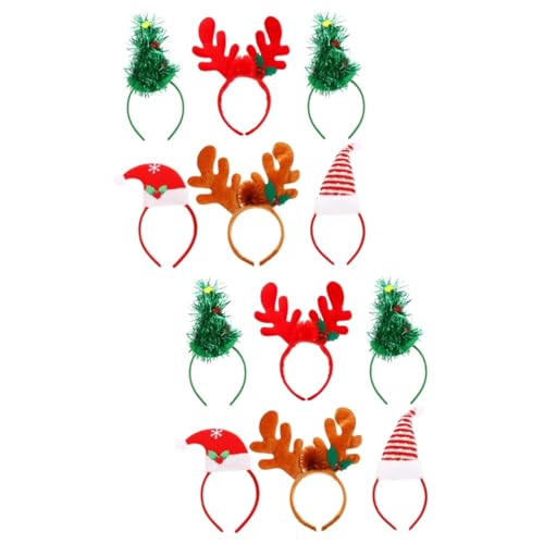 minkissy 12 Stk Weihnachtsmütze Stirnband christmas haarreif christmas headband Weihnachtskostüm-Haarreifen bilden Kopfbedeckung Kleidung Requisiten Fräulein Haarschmuck Stoff von minkissy